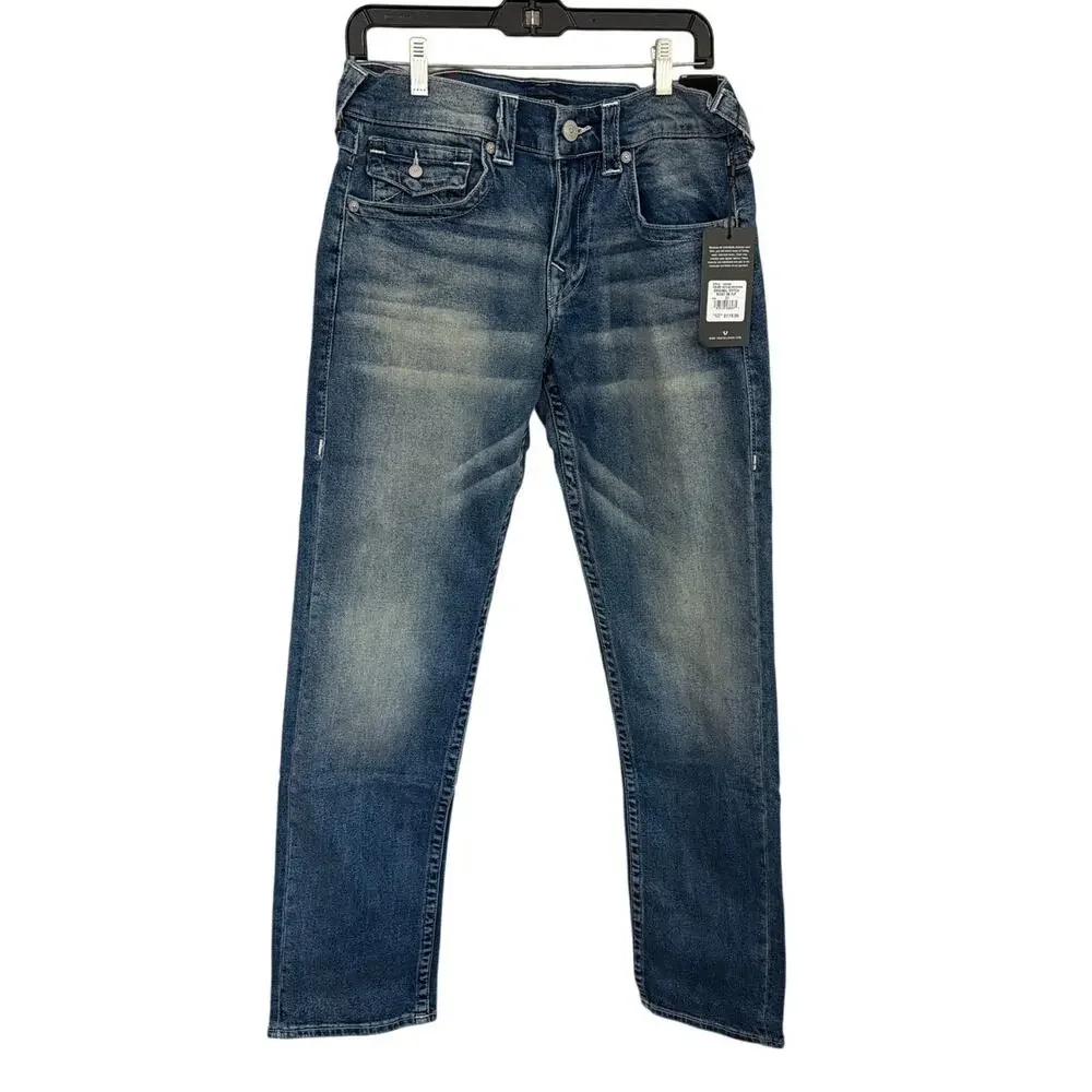 TRUE RELIGION RICKY ORIGINAL STITCH FLAP JEAN Heathland Size 31 New